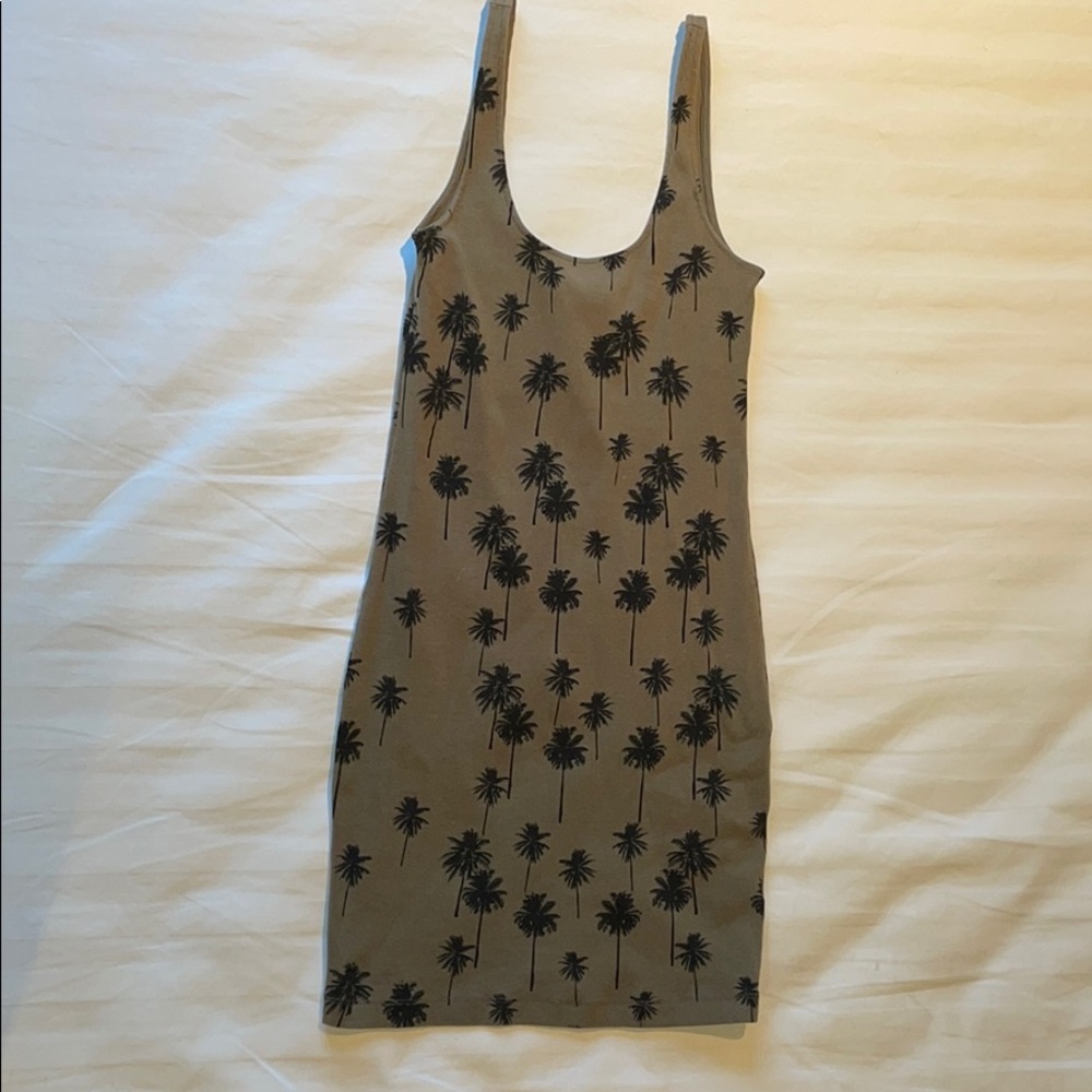 Topshop Palm Pattern Mini Dress